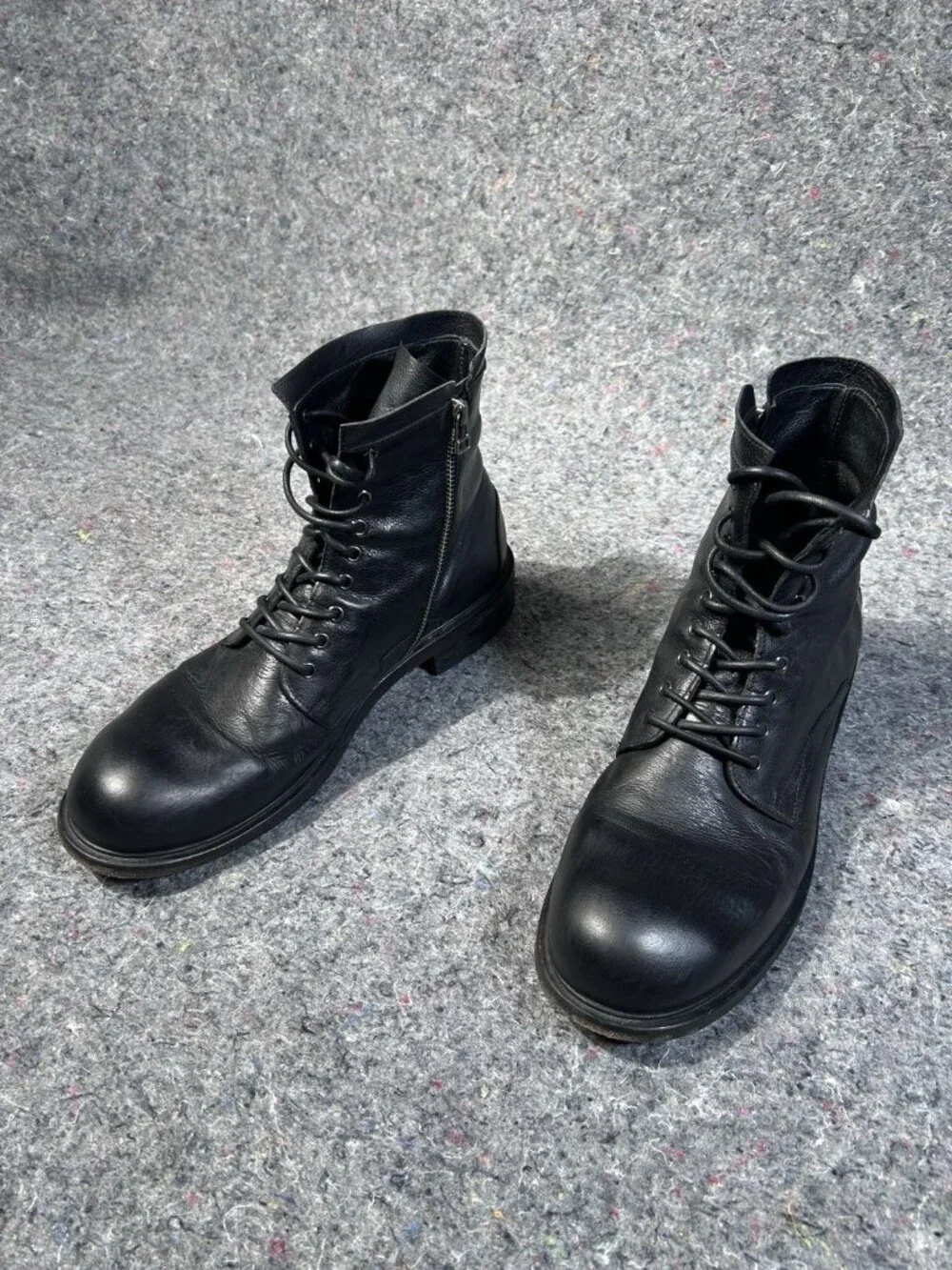 Untamed Street Men's Leather Combat Boots Lace-Up Italy REAL SZ US 12 ( Tag 45)